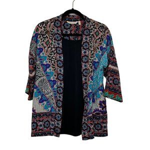 Soft Surroundings Quilted Topper‎ Jacket Size XSP Petite Multicolor Boho Artsy